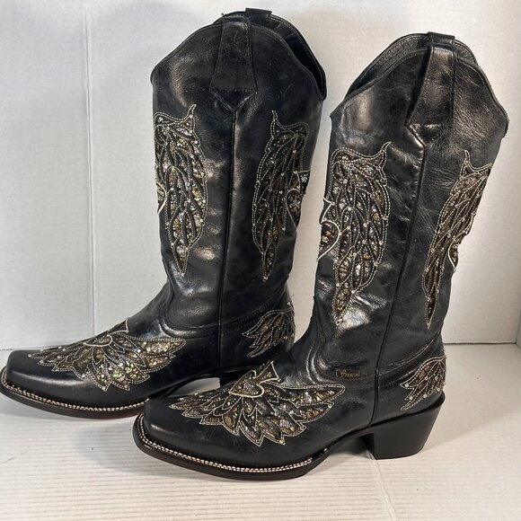 Ladies size 9.5 Black Leather Boots - Picture 8 of 16